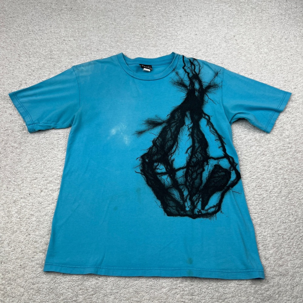 Volcom Stone Graphic‎ T-Shirt Mens Medium Blue Y2K Skate Surf Cotton Vintage